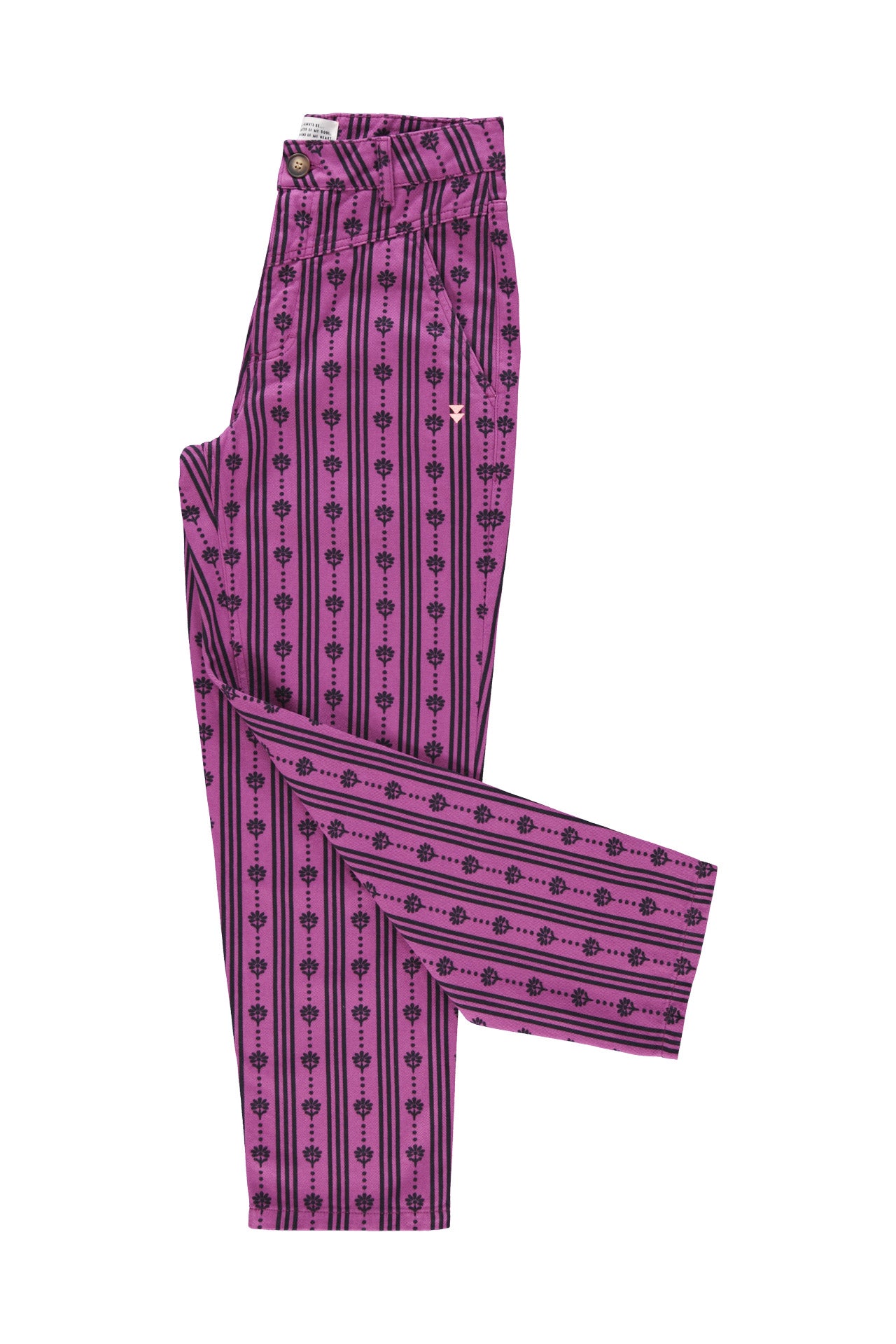 Trousers | Fuchsia w/ floral stripes