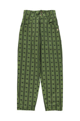 Trousers | Green w/ floral stripes