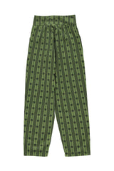 Trousers | Green w/ floral stripes