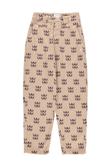 Trousers | Light brown w/ ethnic print
