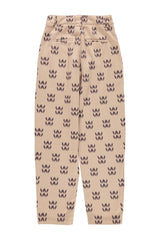 Trousers | Light brown w/ ethnic print