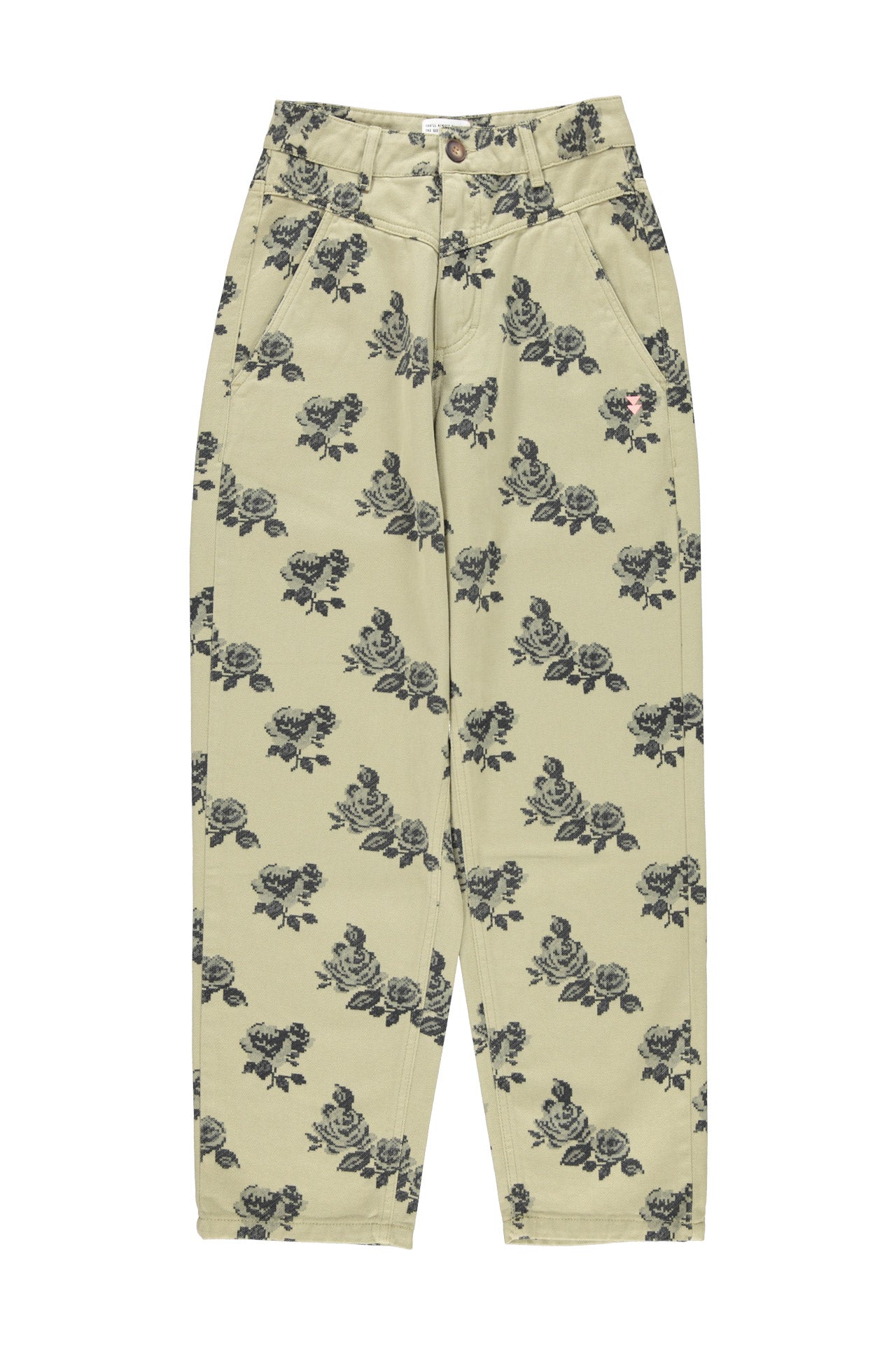 Trousers | Light green w/ black roses