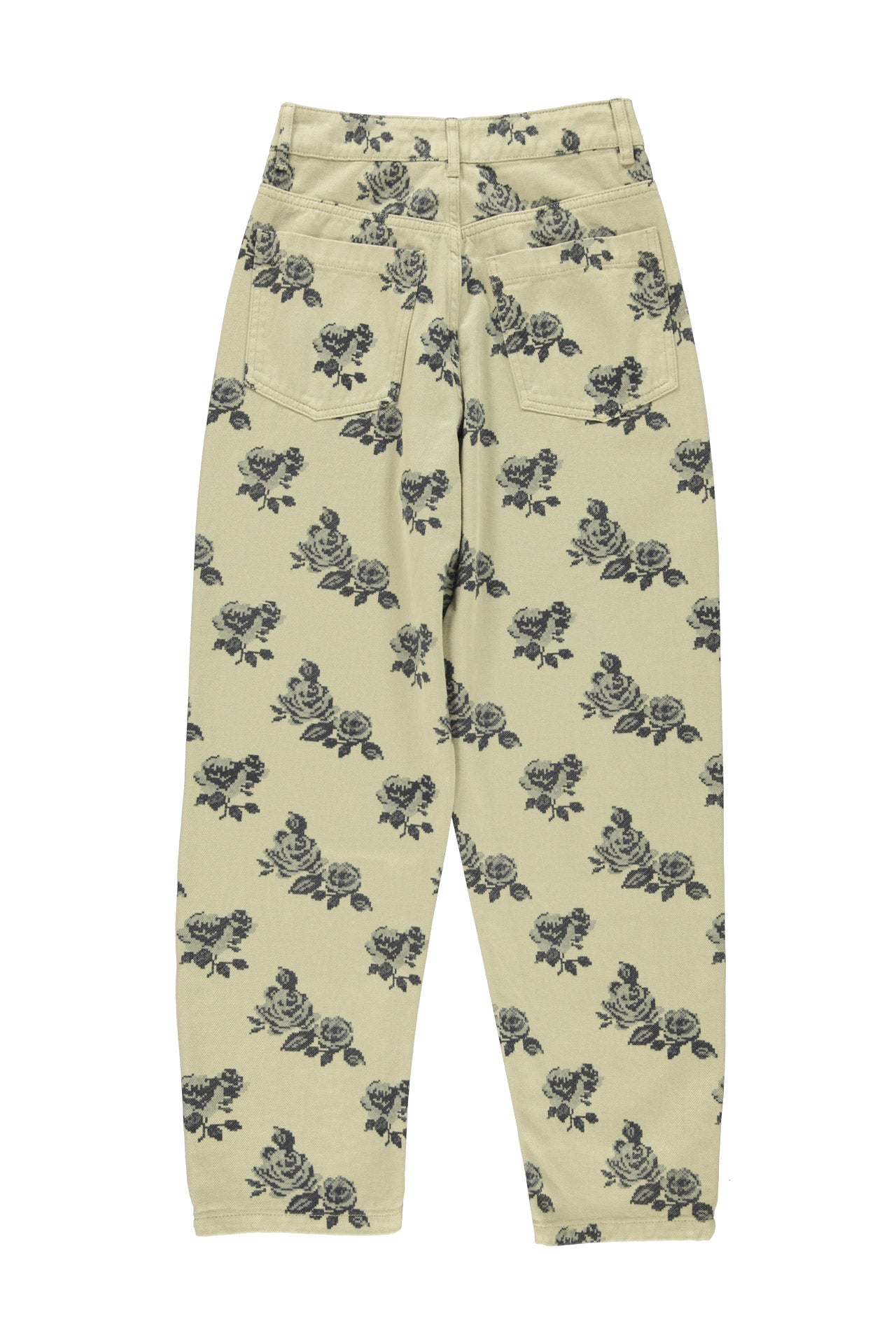 Trousers | Light green w/ black roses