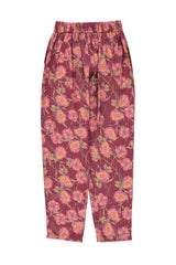 Trousers | Bordeaux w/ multicolor flowers