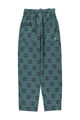 Trousers |  Petrol blue w/ ethnic print