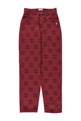Trousers | Red w/ ethnic print
