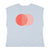 Sleeveless t-shirt w/ deep round neck | light blue w/ "circles" print