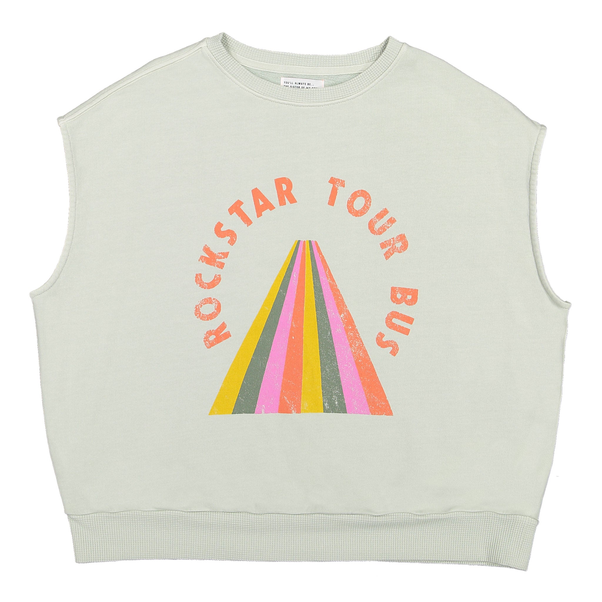 Sleeveless sweatshirt . Grey w/ rainbow print – Sisters Department
