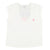Sleeveless t-shirt w/ deep round neck . Off white w/ "hotel les amis" print