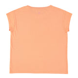 Short sleeve t-shirt | coral w/ "costiera" print