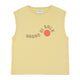 Sleeveless t-shirt w/ round neck | light khaki w/ "bagno" print