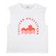 Sleeveless t-shirt w/ round neck | white w/ "costiera"print